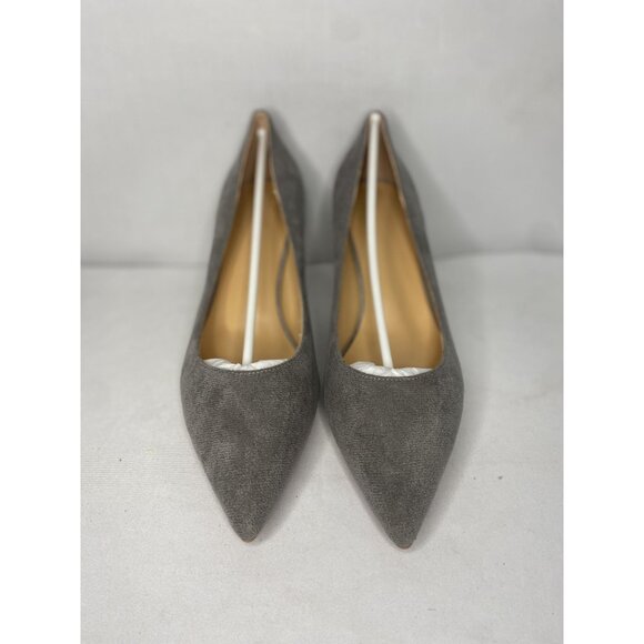 Gray Suede Pointed-Toe Stiletto Heels - Picture 1 of 4